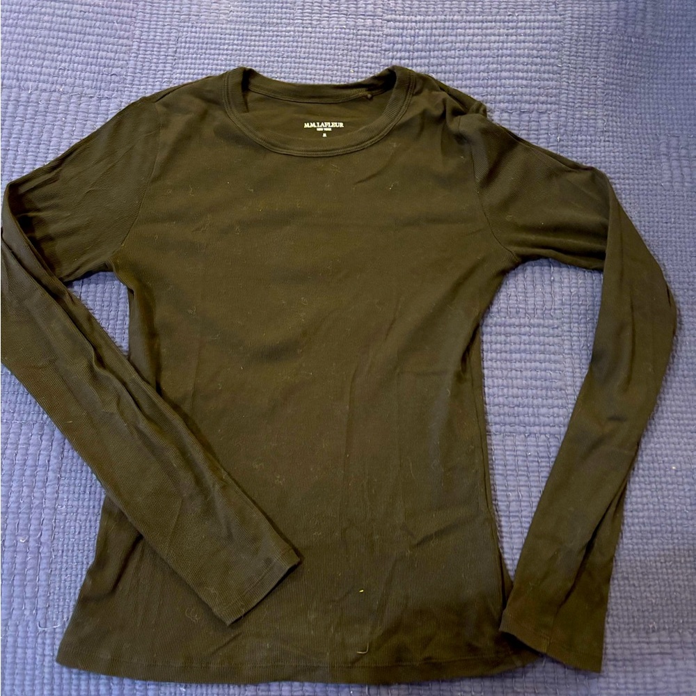 MM LAFLEUR long sleeve crew neck ribbed tee size M/L black like new